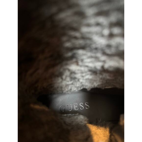 Vintage Y2K Guess Quilted Faux Suede Wedge Faux Fur Lined Buckle Wedge Boots 6 - Picture 10 of 10